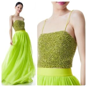 ALICE + OLIVIA Crystal Embellished Crop Top